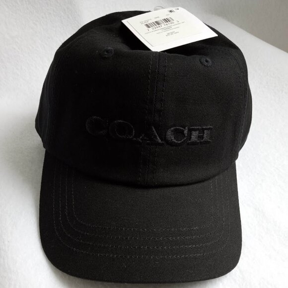 Coach Black Embroidered Logo Baseball Hat - Picture 6 of 9